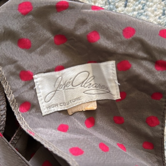 José Alvarez 1980 high couture bow tie vintage asymmetrical polkadot top - Picture 4 of 6